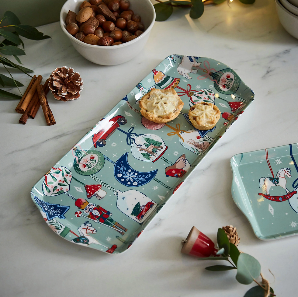 Bandeja alargada melamina "Christmas Ornaments''