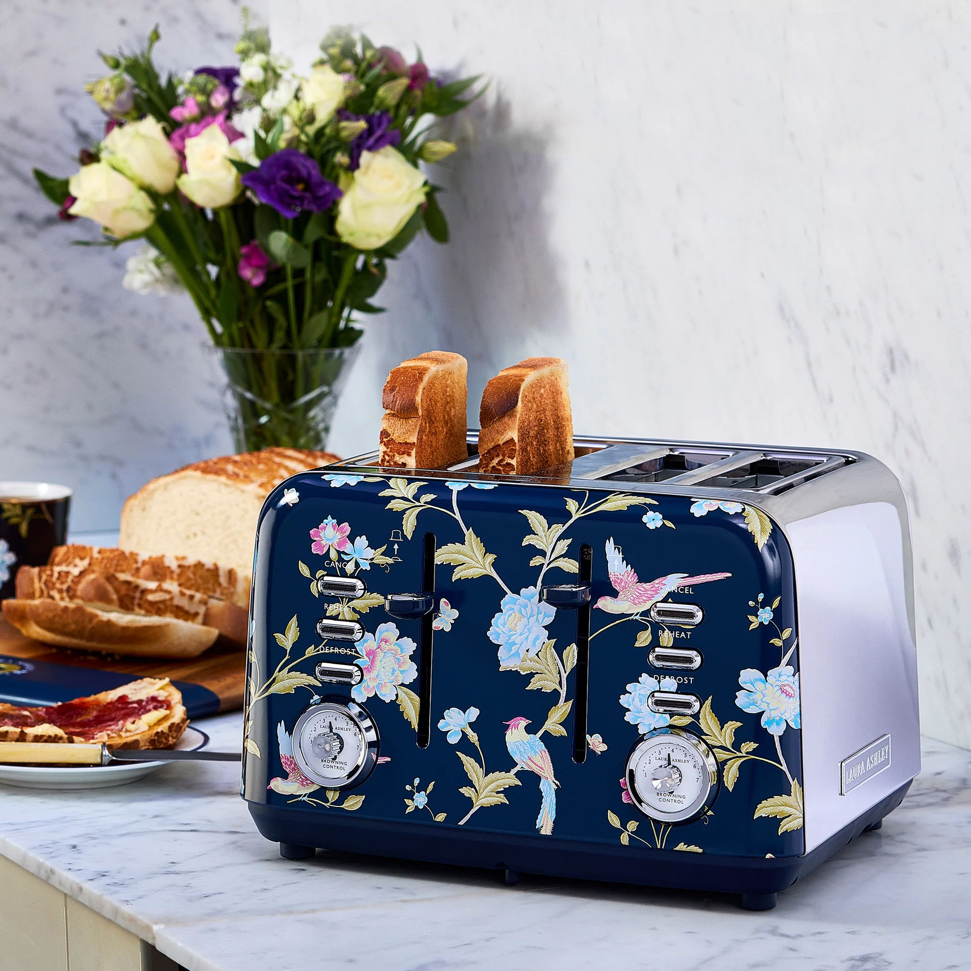 Tostadora 4 rebanadas Elveden Navy Laura Ashley