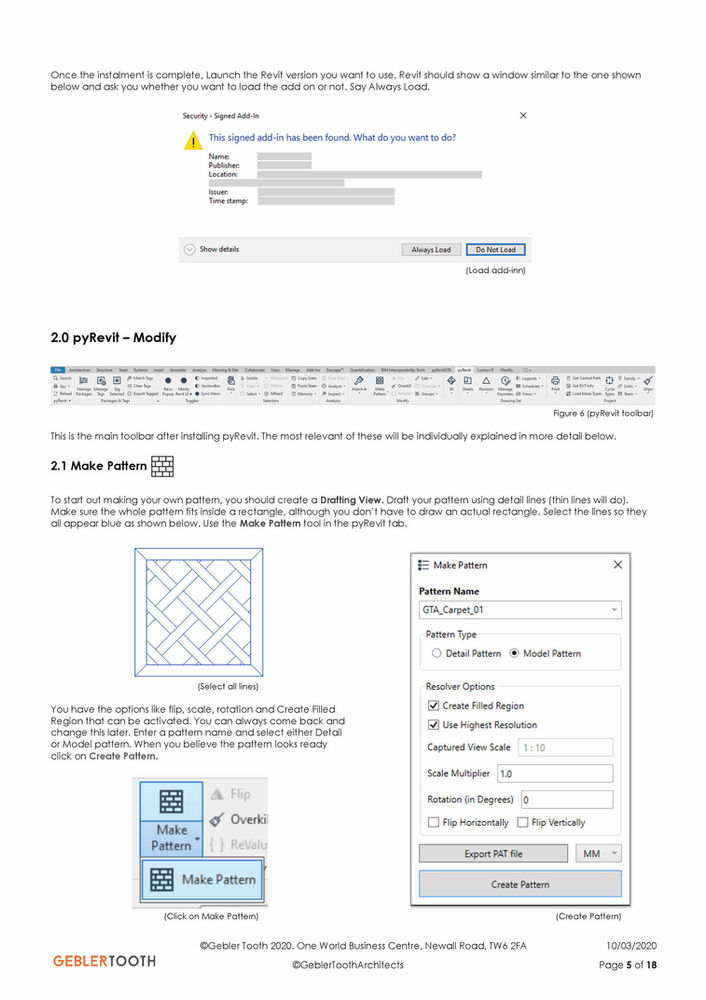 pyRevit Tool Make a Pattern