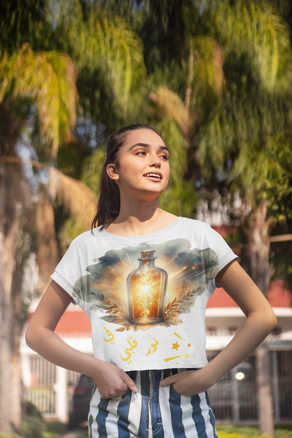 نورmockup-of-a-woman-wearing-a-crop-top-and-striped-shorts-28576