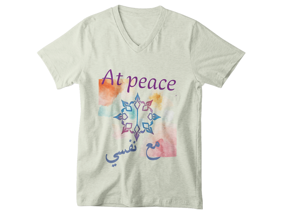 الصورة المصغرة: At Peace مع نفسي V Neck Cultural Vibes Tee