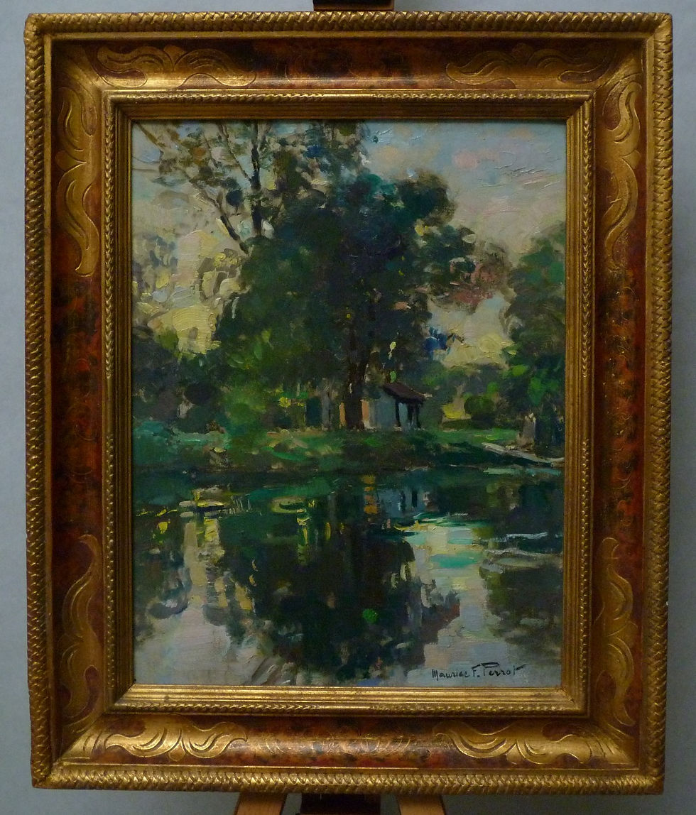 Thumbnail: Painting Landscape 20th / Marne / Maurice Ferdinand PERROT / Tableau Paysage XXe