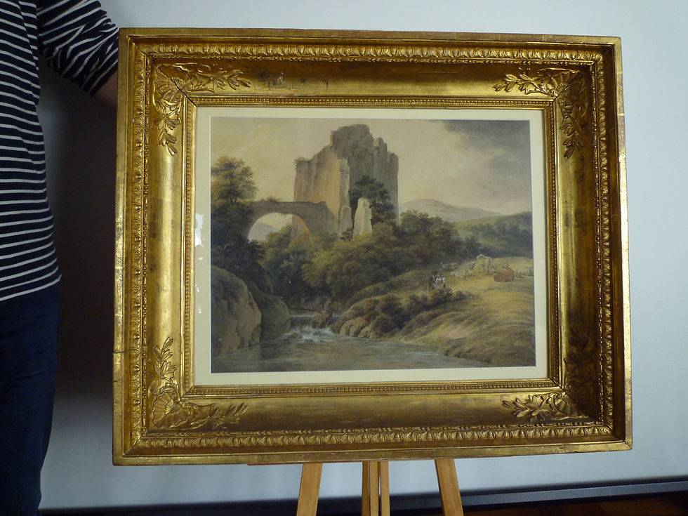 Thumbnail: Landscape, ruins ... watercolor 19th / Paysage, ruines... aquarelle XIXème