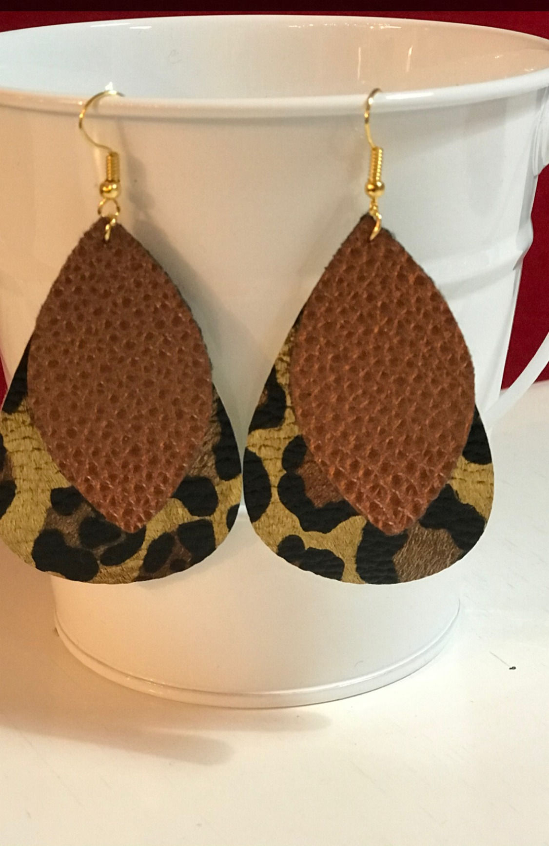 Faux leather earrings 