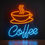 Küçük resim: Coffee Yazılı ve Kahve Fincanlı Cafe Neon Led Tabela