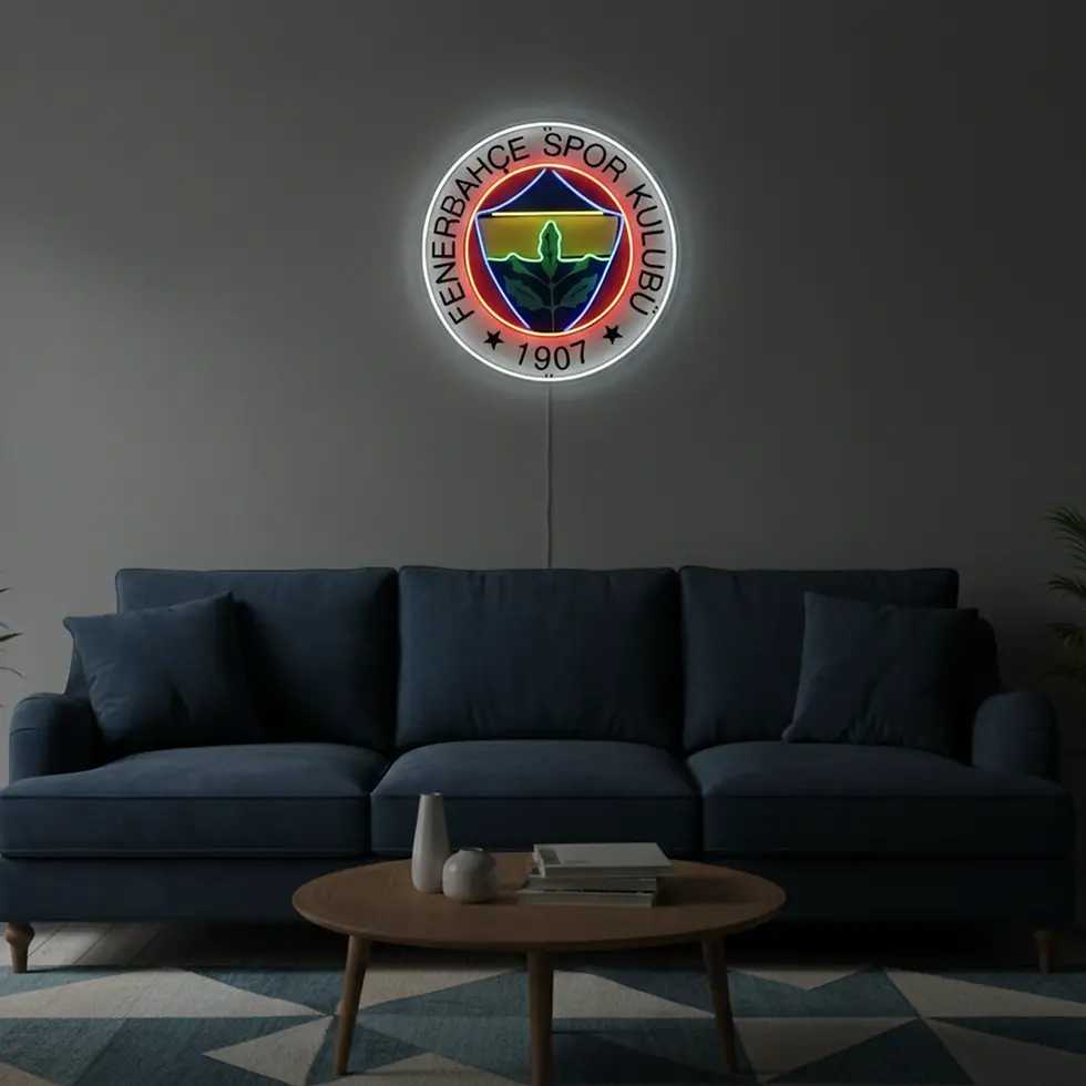 Thumbnail: Fenerbahçe UV Baskılı Yuvarlak Neon Tabela