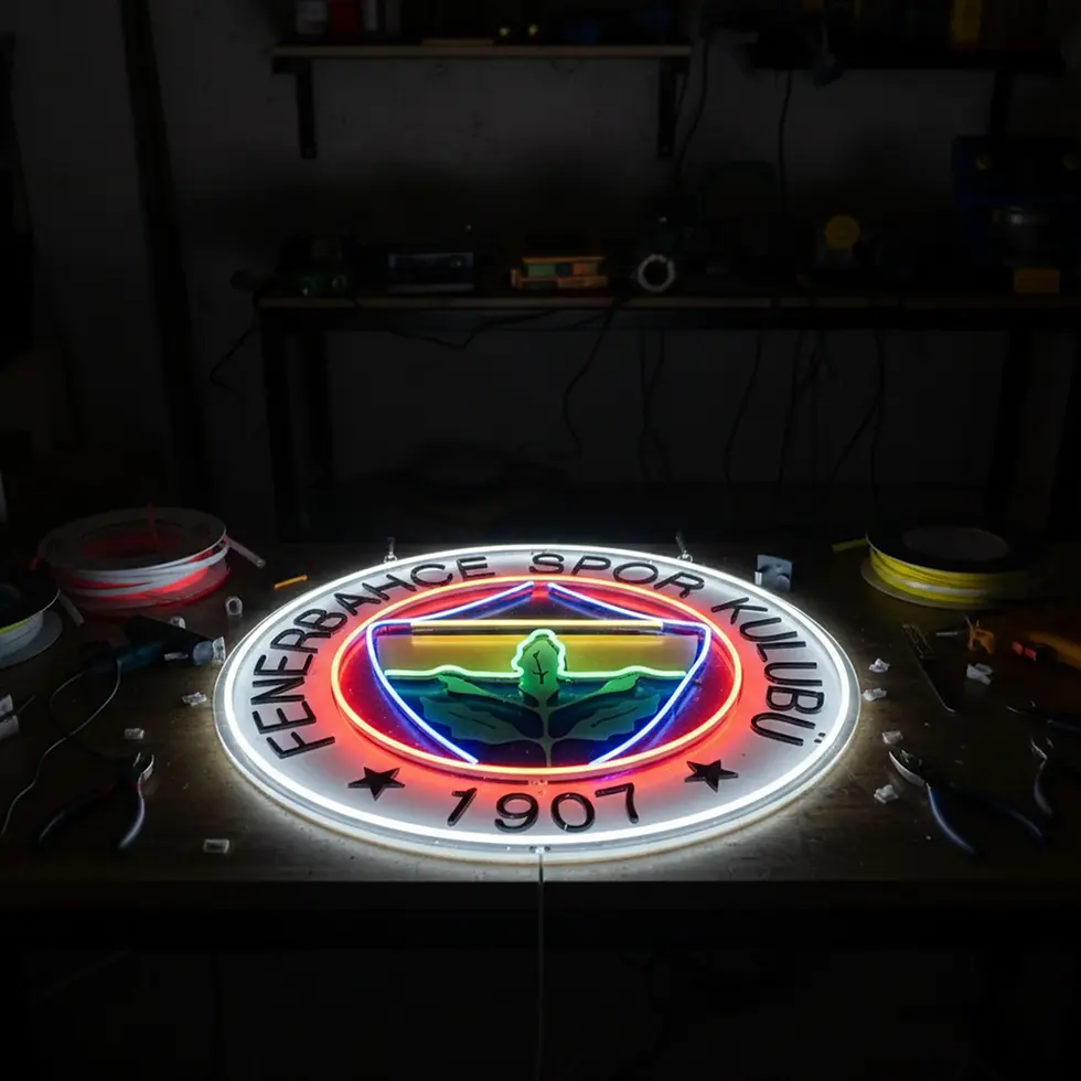 Thumbnail: Fenerbahçe UV Baskılı Yuvarlak Neon Tabela