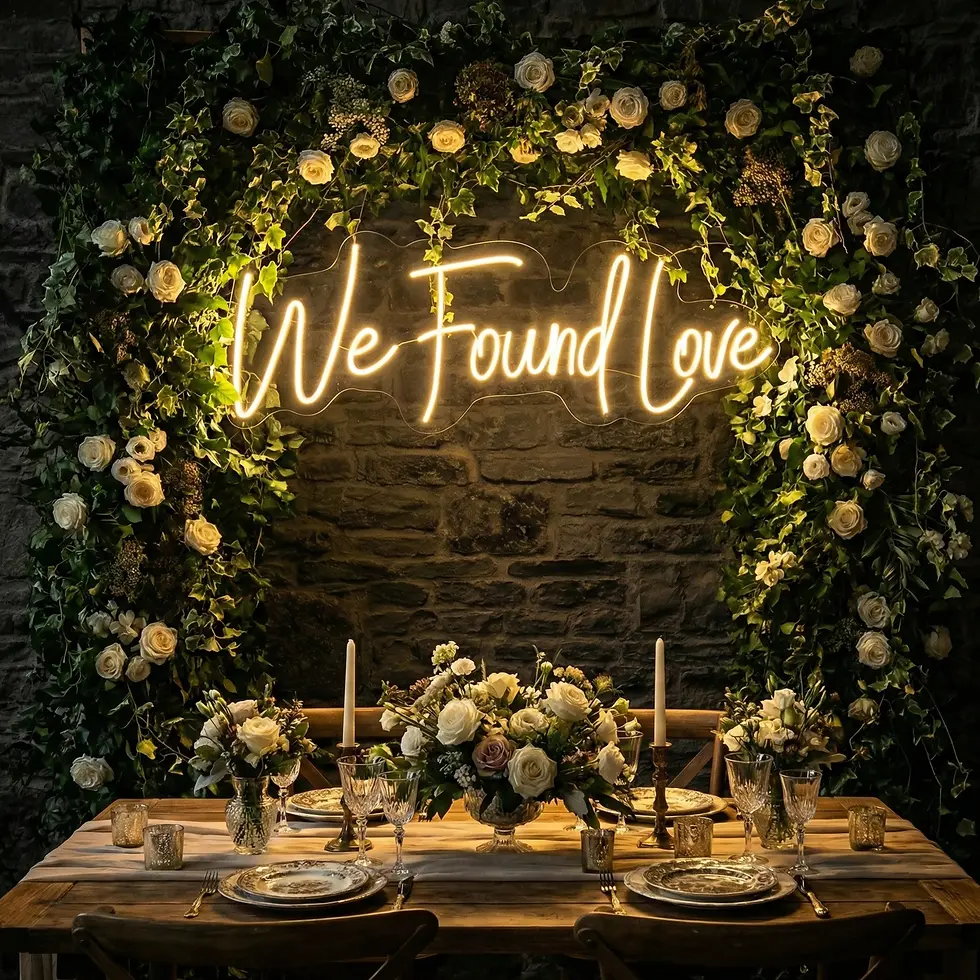 We Found Love Yazılı Neon LED Tabela