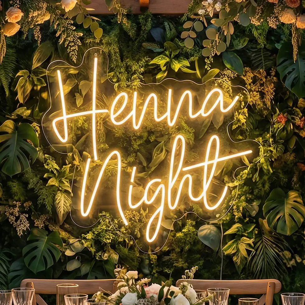 Henna Night Yazılı Neon LED Tabela