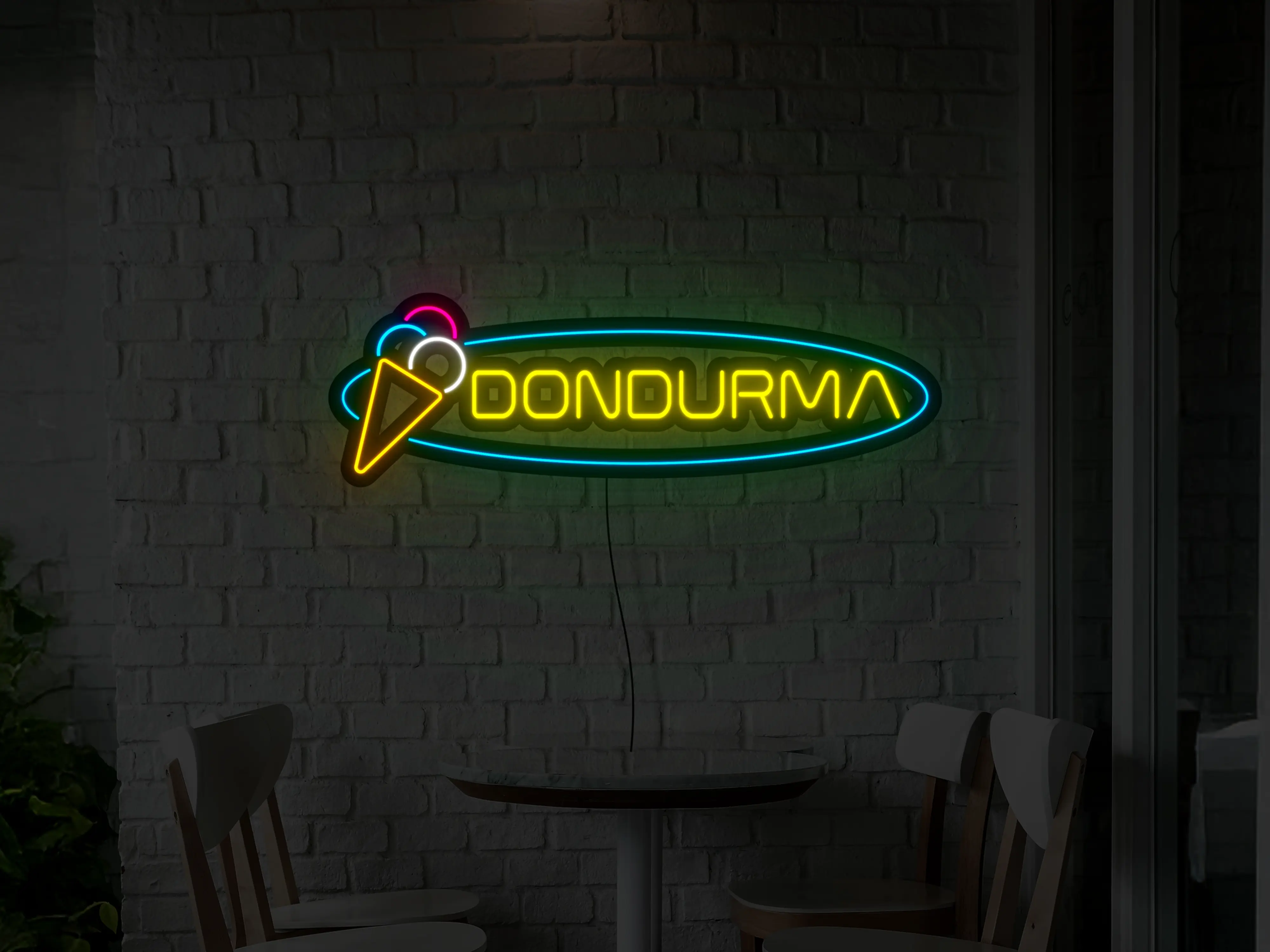 Külah Dondurma Neon Tabela