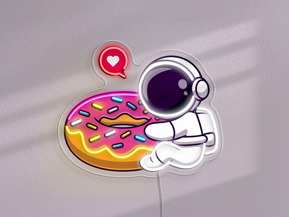 Küçük resim: Astronot Donut Neon Tabela