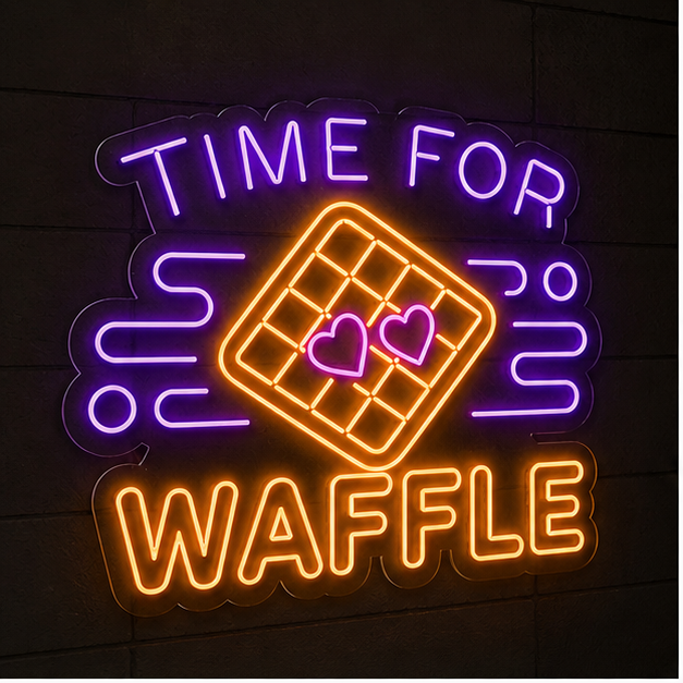 time for waffle neon tabela