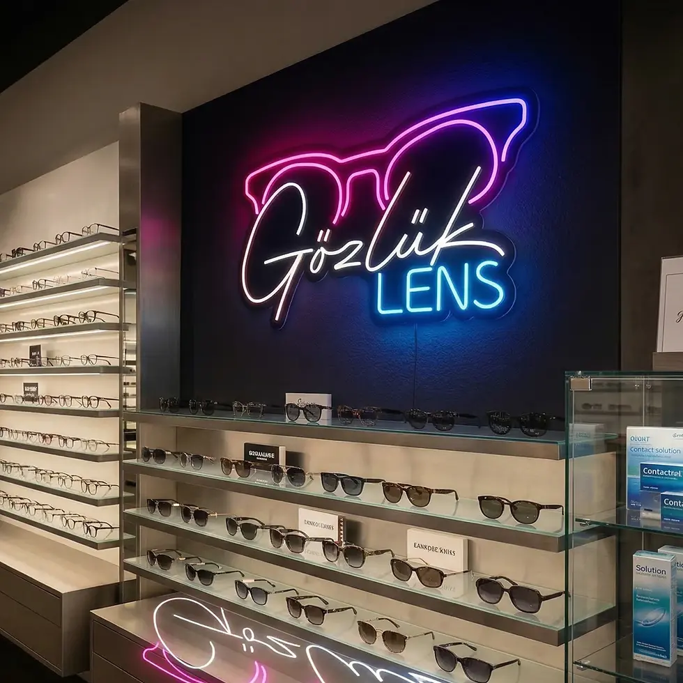 Küçük resim: Gözlük lens neon ışıklı led tabela