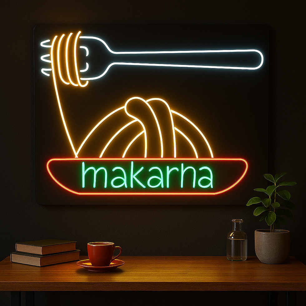 Küçük resim: Spagetti Şekilli “Makarna” Yazılı Neon Tabela – Restoran ve Makarna Dükkanları