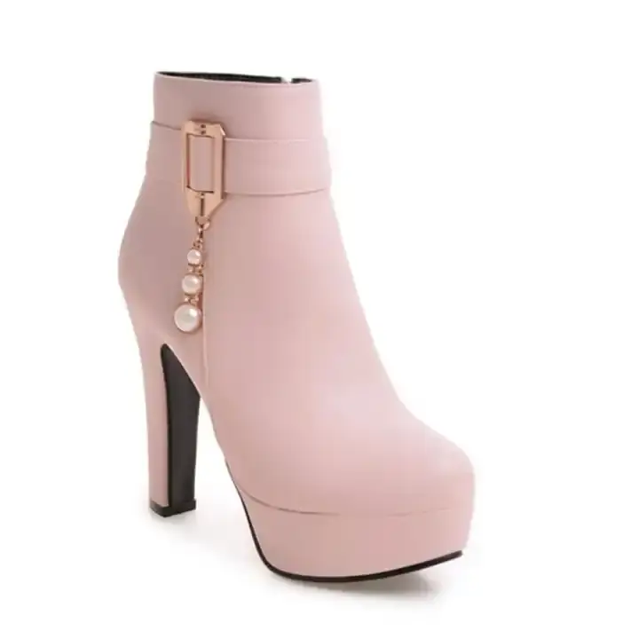 Thumbnail: Luxury Designer Ankle Real Leather Boot with Pocket for Ladies