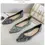Miniaturbild: Silk Fabric Flat Shoes Women Pointed Toe Luxury Rhinestone Pearl Glitter Ladies