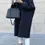 Thumbnail: Long Sleeve Loose Fit, Solid Color, Collarless, Woolen Coat