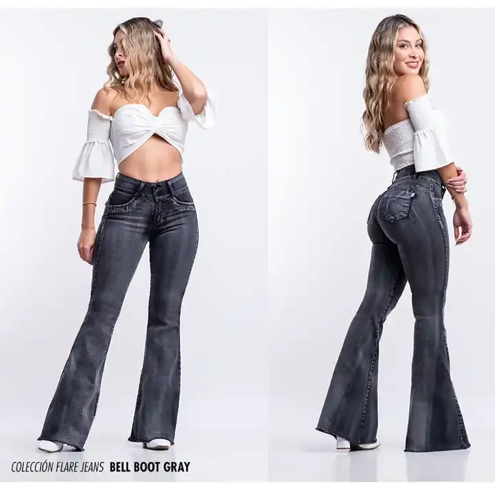 Thumbnail: Attractive High Waist Elastic, Sexy, Brazilian, Butt Lifting, Washed Denim/Jeans
