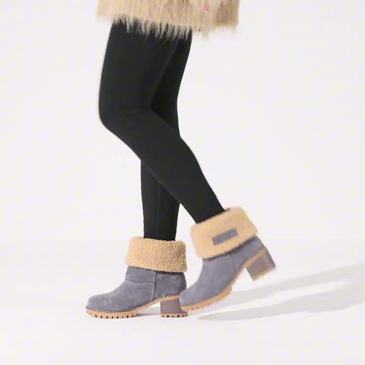 Thumbnail: Women’s Winter Ankle Boots – Comfortable Slip-On Suede Snow Shoe