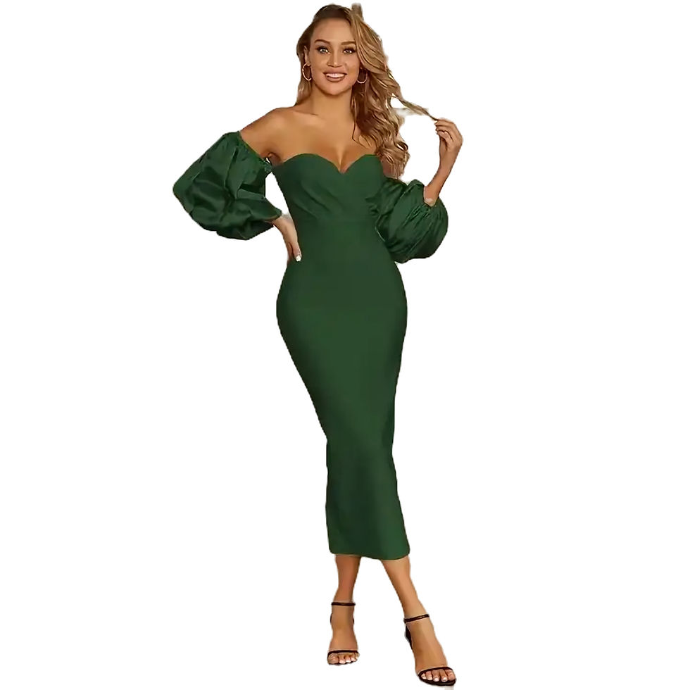 Thumbnail: Ladies High Quality Pile Long-sleeved Sexy Party Dress