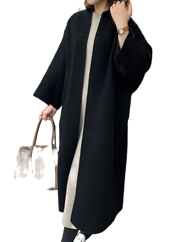 Thumbnail: 🍂 Effortless Style Meets Cozy Comfort: Collarless Woolen Coat for Fall & Winter