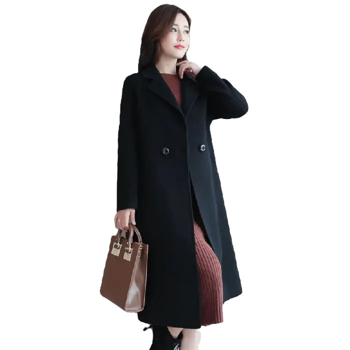 Miniaturbild: Winter Elegance: Women's Medium-Long Double Breasted Wool Coat