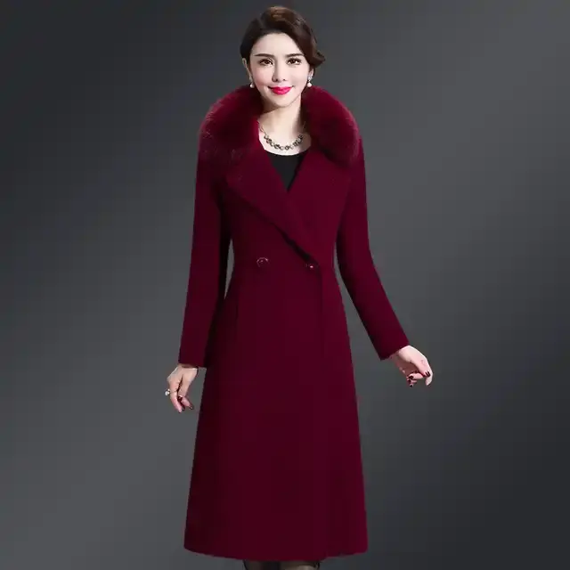 Thumbnail: Luxury Women Woolen Coat Autumn Winter Plus Size, Elegant Long Coat, Comfortable