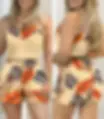 Thumbnail: Two Piece Suit Set for Women Floral Print Tops & Pants Set. Chiffon, QUICK DRY,