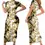 Thumbnail: New Golden Floral Ladies Dresses Casual Elegant Women European And Ame