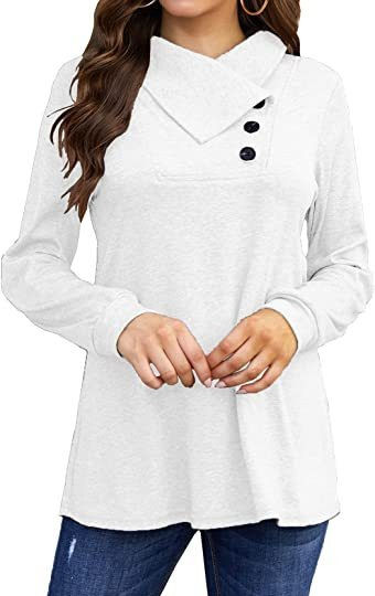 Miniaturbild: Long-Sleeved T-shirt Solid Color, Loose Top, Women's Sweater