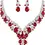 Thumbnail: Luxury Bold Statement Bridal Jewelry Set – Rhinestone Charm Necklace