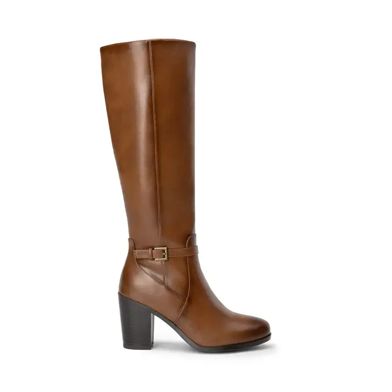 Thumbnail: Women’s Knee-High Suede Boots – Comfortable Chunky Block Heel Riding Boot