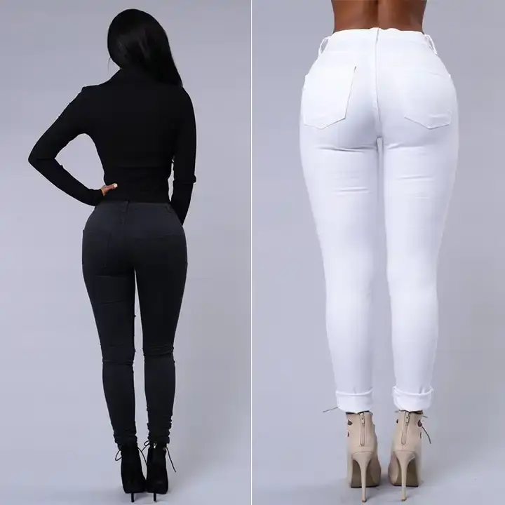 Thumbnail: Hot Selling, European and American Washed Denim Fringed Jeans Women's Street Fas