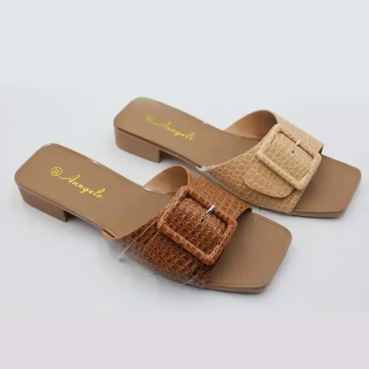 127-07 Trendy ladies' leather, open toe shoe