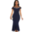 Front View of Mesh Cold Shoulder Mermaid Beading Bowtie Evening Dress