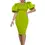 Thumbnail: Women Luxury Elegant Ladies Green Puff Sleeve Office Wear, Slim African Designs
