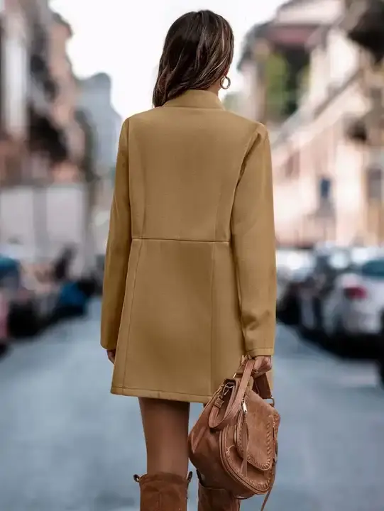 Thumbnail: Fall/Winter/Autumn Women's Coat Slim Design Woolen Overcoat for Office or Other