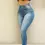 Thumbnail: Casual Fashion High Waist Elastic Dark Blue Women Jeans