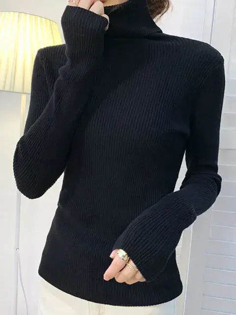 Miniaturbild: Winter Knitting Pullover Sweater for Ladies. Long Sleeve, Tops, Turtleneck