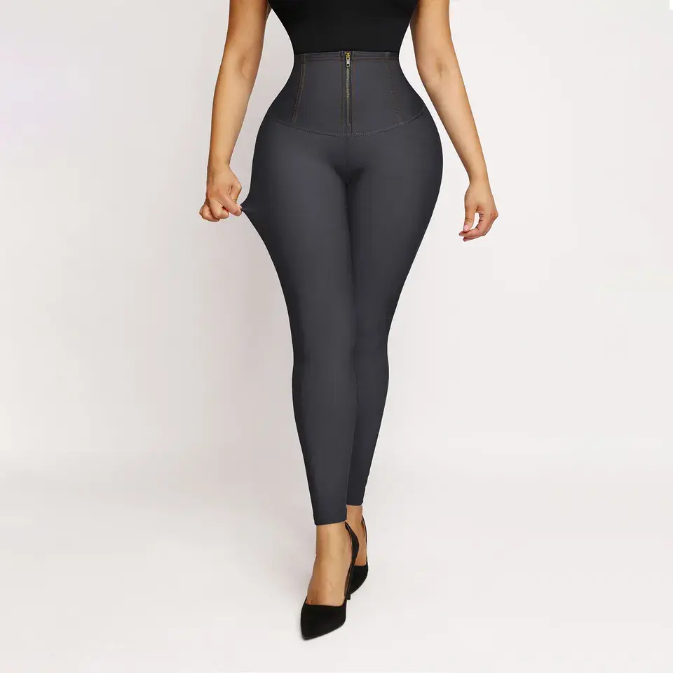 Thumbnail: Fashion Tummy Control Shapwear Jeans High Waist Butt Lifter Plus Size Women Jean