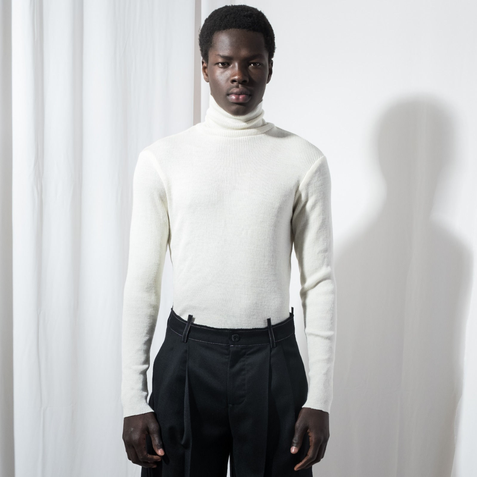 White Slim Fit Turtleneck