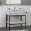 Küçük resim: Handmade Marble Vanity Sink with Metal Legs: Modern Bathroom Console