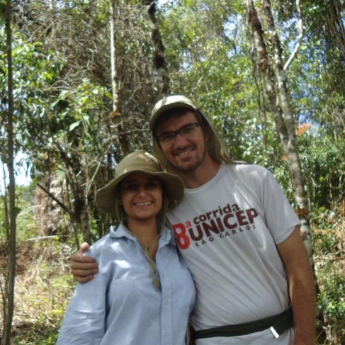 Giovana and Paulo from Sítio Cotinga in the early days