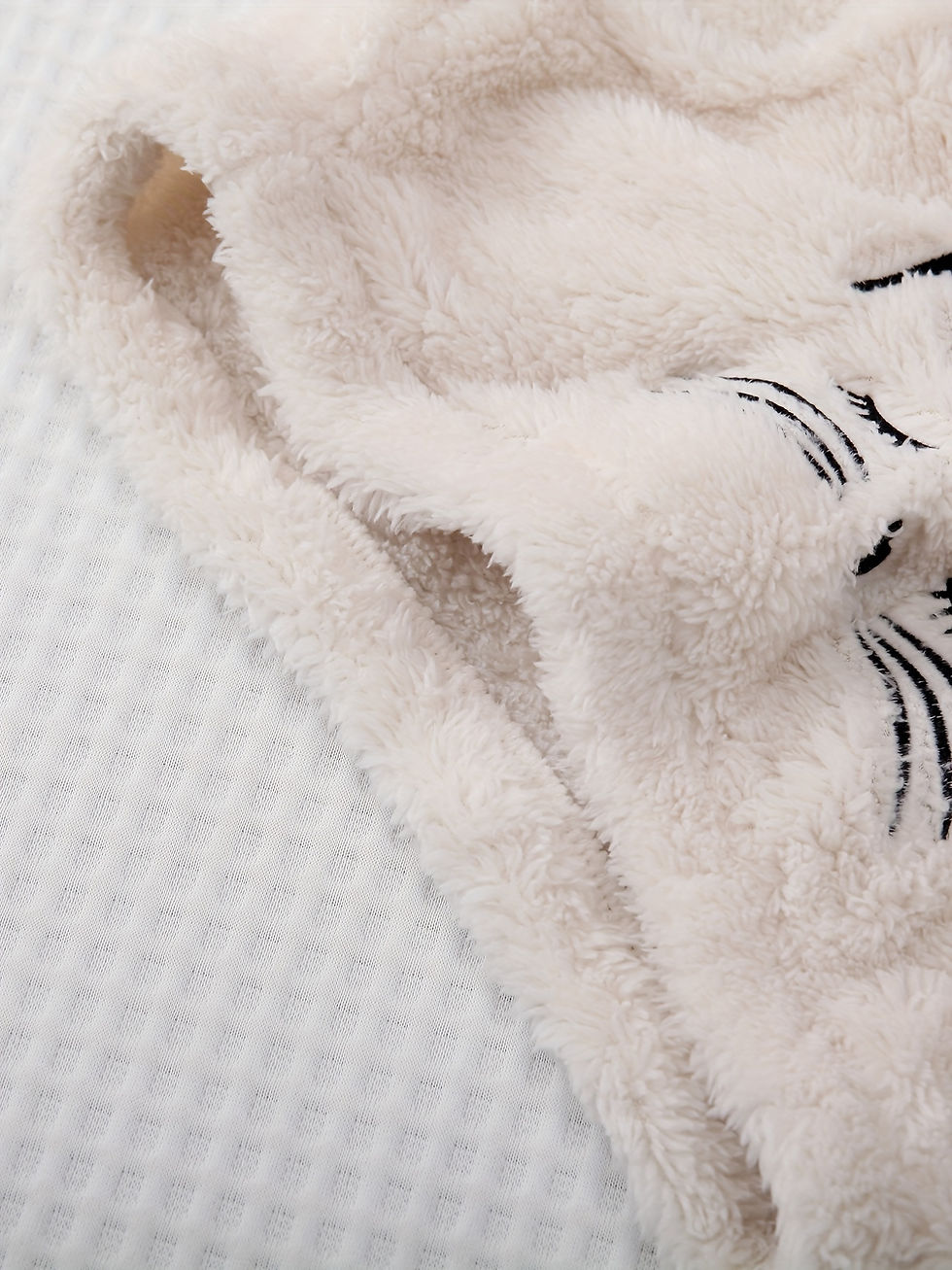 Thumbnail: Cat Print Plush Pajama Set, Crew Neck Tank Top & Elastic Waistband Shorts, Women
