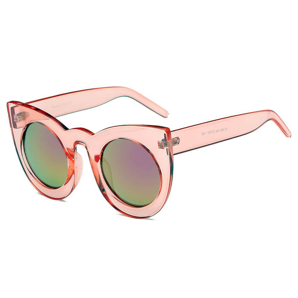 Thumbnail: Hinton - Women Round Cat Eye Oversize Sunglasses