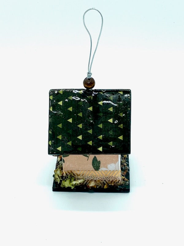 Thumbnail: Green Floral Birdhouse Ornament