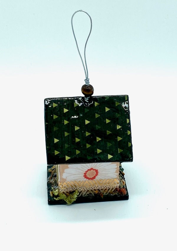 Thumbnail: Green Floral Birdhouse Ornament