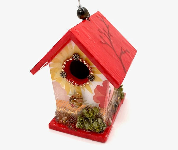 Thumbnail: Red Floral Ornament Birdhouse