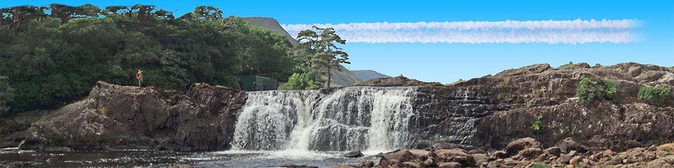 Thumbnail: AASLEAGH FALLS ROCK CLIFF WITH TREES left