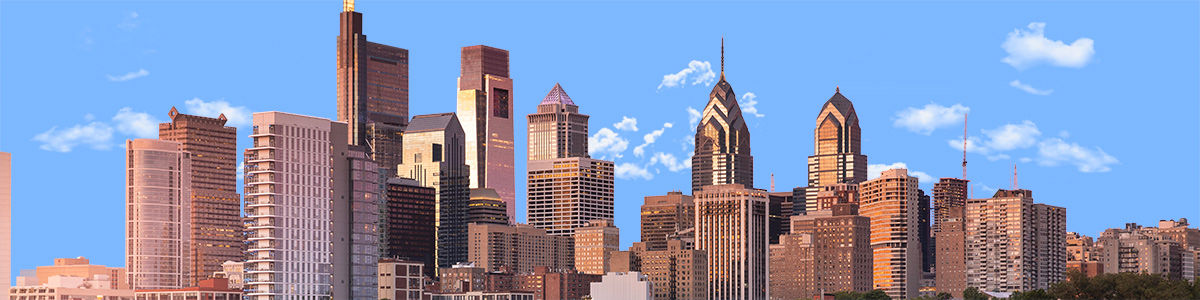 PHILADELPHIA SKYLINE NEAR SUNSET